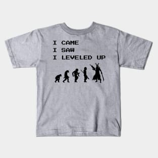 I Came I Saw I Leveled Up Gamer Video Games Fan Kids T-Shirt